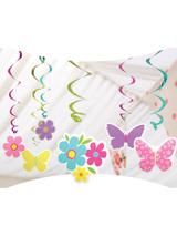 Wirujące dekoracje - kwiatuszki i motylki (6 szt.)