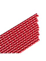 Słomki papierowe czerwone w białe kropki (12 szt.) - FSC Mix Credit