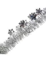 Łańcuch dekoracyjny - śnieżynki srebrny