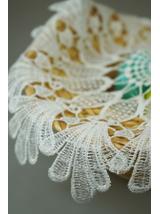 Ażurowa serweta na koszyczek (okrągła) - z tasiemkami do wiązania wzór A