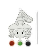 Halloweenowy witrażyk do malowania (zestaw z farbkami i patyczkiem)