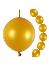 Balony złote z łącznikiem (10 szt.)