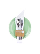 Jutowa opaska na sztućce (4 szt.)