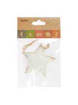 Drewniana zawieszka z futerkiem