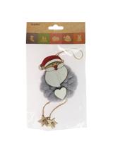 Drewniana zawieszka z wełną