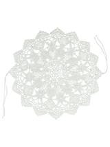 Ażurowa serweta na koszyczek (okrągła) - z tasiemkami do wiązania wzór B