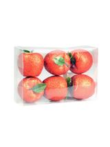 Jabłuszka brokatowe (6 szt.) czerwone