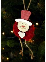 Drewniana zawieszka z wełną