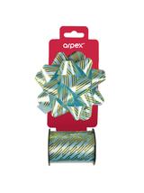 Zestaw do dekoracji prezentów w paski niebieski