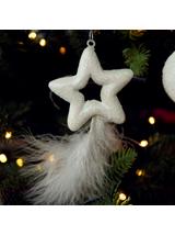 Świąteczna zawieszka z piórkiem