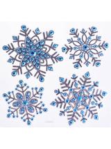 Srebrzyste śnieżynki samoprzylepne