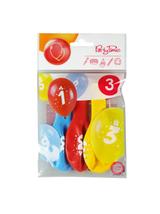 Balony z nadrukiem cyferki - 3 (3 szt.)