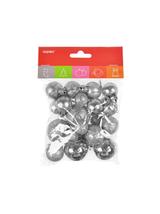 Komplet bombek dekorowanych - mix rozmiarów srebrny