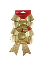 Zestaw kokard dekoracyjnych - prążki (2 szt.) złotych