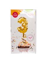 Balon foliowy na patyczku nr 3 złoty