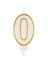 Świeczka cyferka nr 0 złota