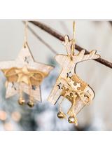 Drewniana zawieszka z dzwoneczkami