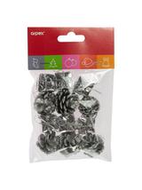 Komplet ozdób choinkowych - prezenciki szyszki (12 szt.) srebrne