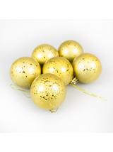 Zestaw bombek z efektem rosy (6 szt.) - złoty
