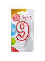 Świeczka cyferka nr 9 czerwona