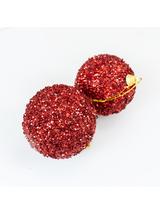 Bombki błyszczące (2 szt.) - czerwone