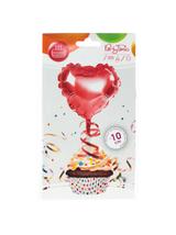 Balon foliowy na patyczku serce czerwony