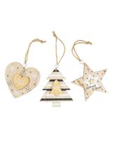 Drewniane zawieszki choinkowe