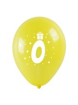 Balony z nadrukiem cyferki - 0 (3 szt.)