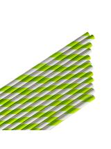 Słomki papierowe - paski limonkowe (12 szt.) - FSC Mix Credit
