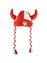 Czapka rogi z warkoczami "Biało-Czerwoni"