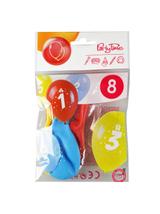 Balony z nadrukiem cyferki - 8 (3 szt.)