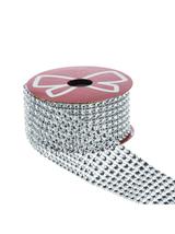 Dekoracyjna taśma z kryształkami srebrna