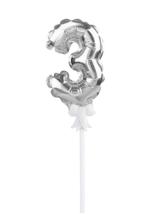 Balon foliowy na patyczku nr 3 srebrny