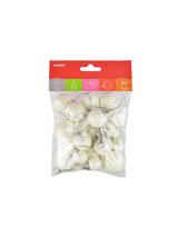 Komplet bombek dekorowanych - mix rozmiarów biały