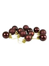 Bombki mini  (12 szt.) bordowe