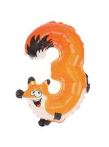 Balon foliowy cyferka zwierzątko nr 3