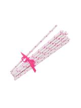 Słomki papierowe - gwiazdki (144 szt.) różowe