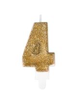 Świeczka cyferka z eko-brokatem nr 4