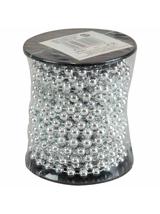 Łańcuch z koralami na szpuli srebrny