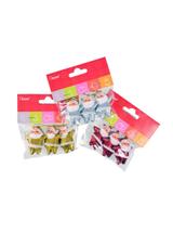 Mikołaje brokatowe (3 szt.) czerwone