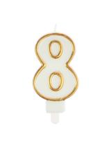 Świeczka cyferka nr 8 złota