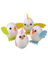 Zestaw dekoracji kreatywnych "kurczaki" (jajka x4, materiałowe elementy do zdobienia)