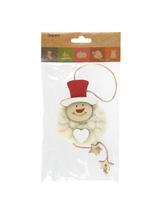 Drewniana zawieszka z wełną