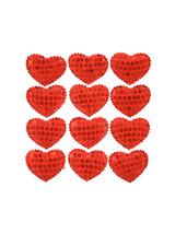 Cekinowe serca - naklejki (12 szt.)