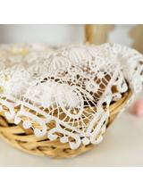 Ażurowa serweta na koszyczek (kwadratowa) - z tasiemkami do wiązania