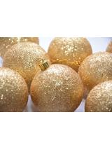 Bombki brokatowe pudełko (8 szt.) złote