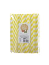 Słomki papierowe - paski (144 szt.) żółte - FSC Mix Credit