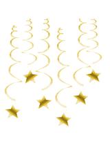 Wirujące serpentyny - gwiazdy (6 szt.) złote