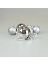 Zestaw dekoracji w bombce (9 szt.) - srebrne