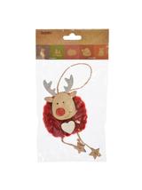 Drewniana zawieszka z wełną